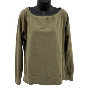 Nike Dri-Fit Tops WMNS M Pullover Round Neck Olive Green Long Sleeve Activewear